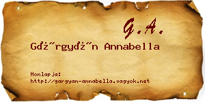 Gárgyán Annabella névjegykártya
